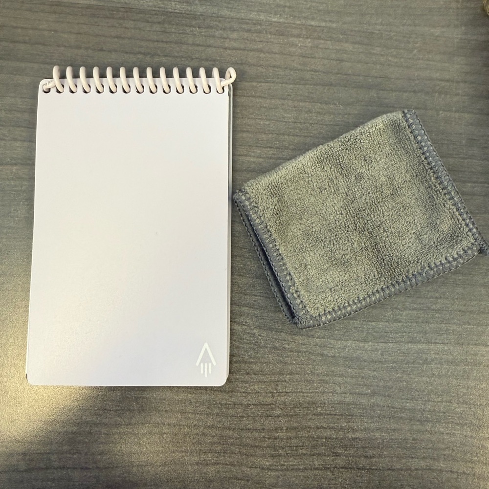 White Reusable Notebook with Gray Cloth